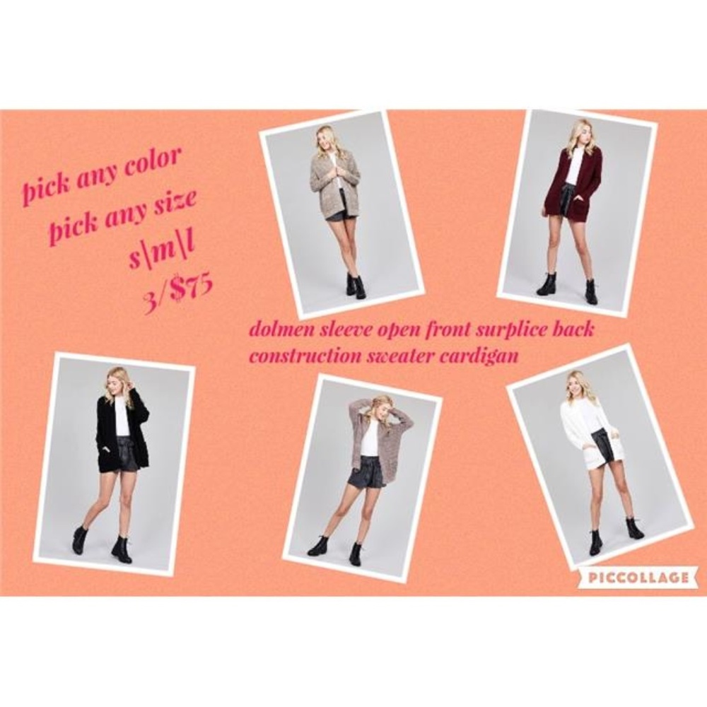 WHOLESALE DOLMAN OPEN FRONT SWEATER CARDIGANS